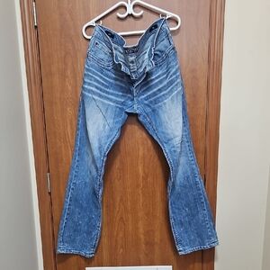 Affliction Men's Blue Boot Cut Jeans